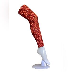 OS Red Geometric Pattern Leggings